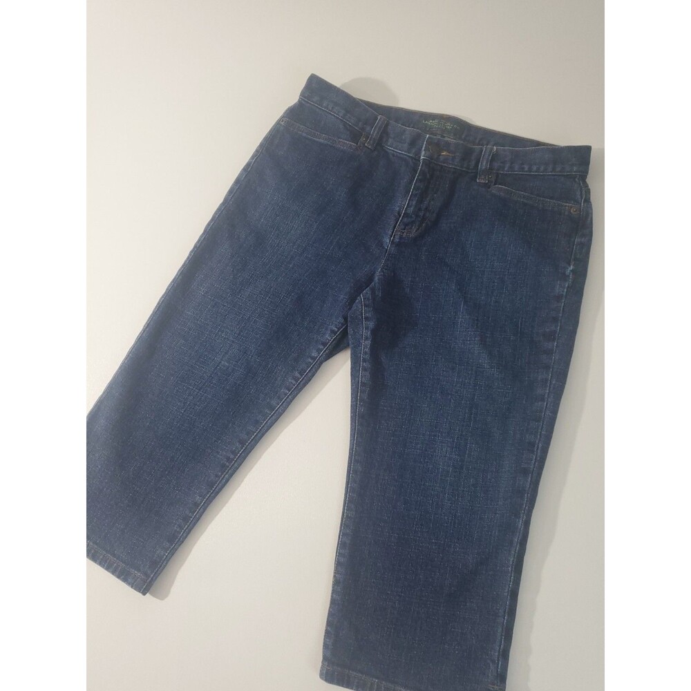 Lauren Ralph Lauren Co. Women's Capri Jean‎ Pants, Blue, 10 Petite